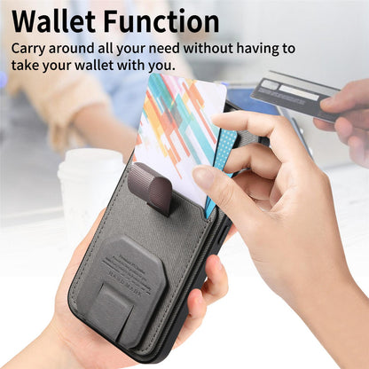 For Honor X80 Pro Max 5G Twill Fabric Card Bag Fold Holder Phone Case(Gray)