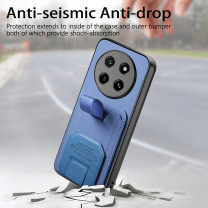 For Honor X80 Pro Max 5G Twill Fabric Card Bag Fold Holder Phone Case(Blue)
