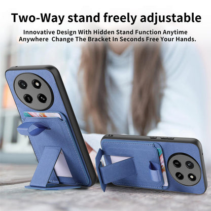 For Honor X80 Pro Max 5G Twill Fabric Card Bag Fold Holder Phone Case(Blue)