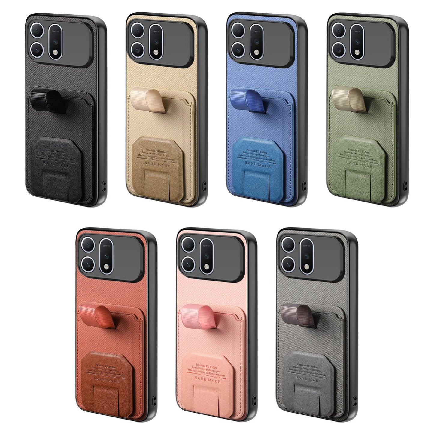 For Honor Win Turbo 5G Twill Fabric Card Bag Fold Holder Phone Case(Khaki)