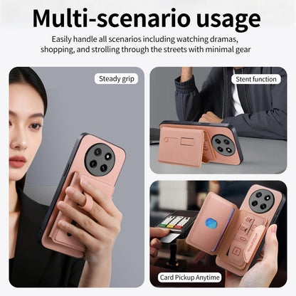 For Honor X80 Pro Max 5G Twill Fabric Travel Storage Magnetic Card Bag Back Phone Case(Pink)