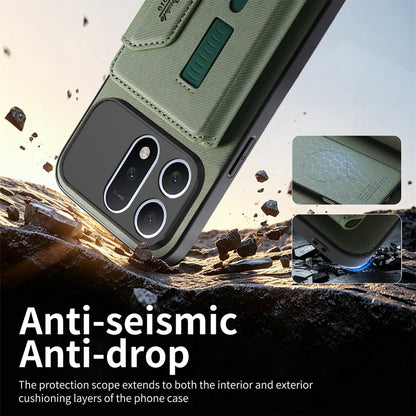 For Honor Win Turbo 5G Twill Fabric Travel Storage Magnetic Card Bag Back Phone Case(Green)