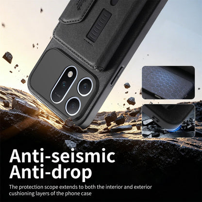 For Honor Win Turbo 5G Twill Fabric Travel Storage Magnetic Card Bag Back Phone Case(Black)