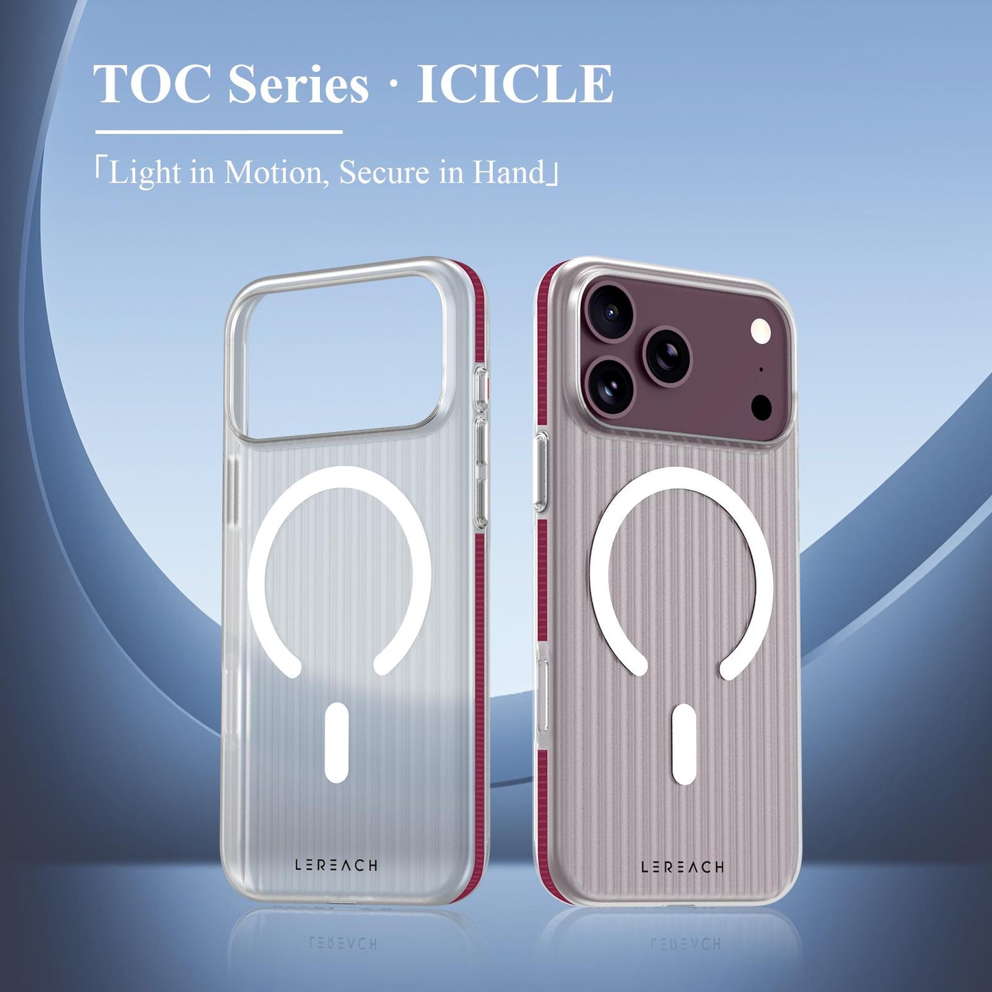 For iPhone 18 Pro Max LeReach TOC Icicle Series Ice Mist Double-Sided Non-Slip Magnetic Phone Case(White)