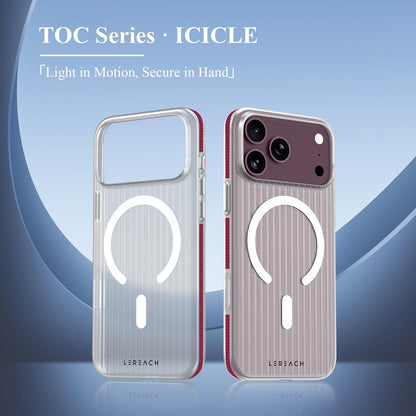 For iPhone 18 Pro Max LeReach TOC Icicle Series Ice Mist Double-Sided Non-Slip Magnetic Phone Case(White)