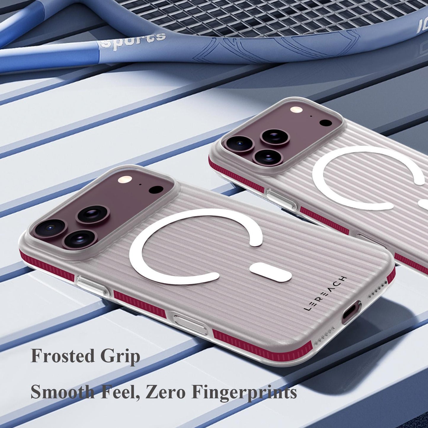 For iPhone 18 Pro Max LeReach TOC Icicle Series Ice Mist Double-Sided Non-Slip Magnetic Phone Case(White)