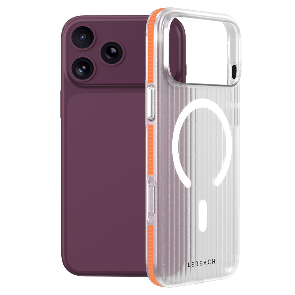 For iPhone 18 Pro Max LeReach TOC Icicle Series Ice Mist Double-Sided Non-Slip Magnetic Phone Case(Orange)