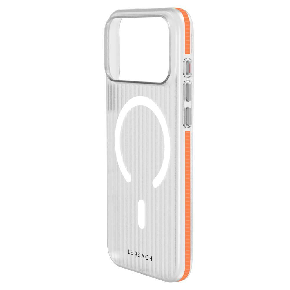 For iPhone 18 Pro Max LeReach TOC Icicle Series Ice Mist Double-Sided Non-Slip Magnetic Phone Case(Orange)