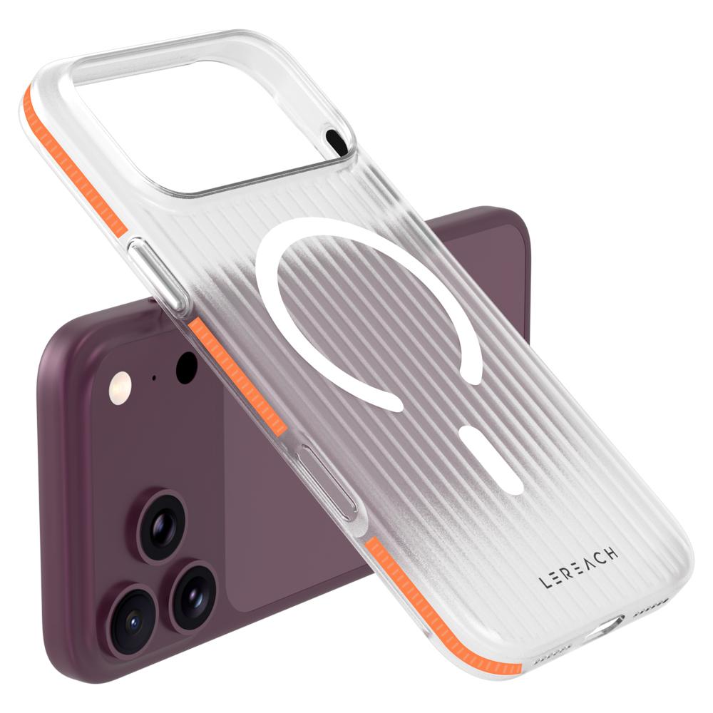 For iPhone 18 Pro Max LeReach TOC Icicle Series Ice Mist Double-Sided Non-Slip Magnetic Phone Case(Orange)