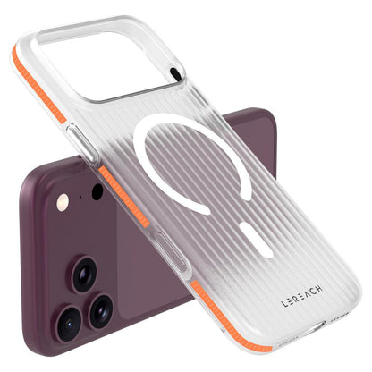 For iPhone 18 Pro Max LeReach TOC Icicle Series Ice Mist Double-Sided Non-Slip Magnetic Phone Case(Orange)