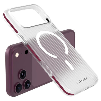 For iPhone 18 Pro Max LeReach TOC Icicle Series Ice Mist Double-Sided Non-Slip Magnetic Phone Case(Cherry Red)