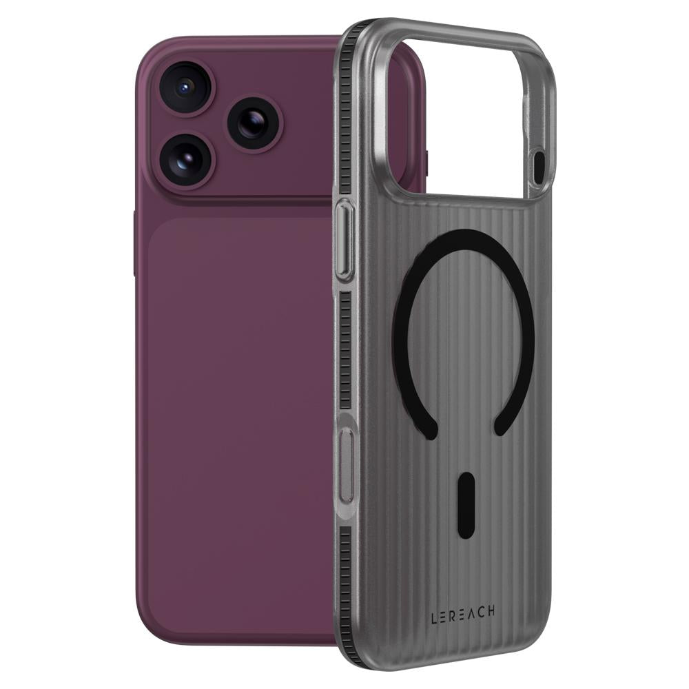 For iPhone 18 Pro LeReach TOC Icicle Series Ice Mist Double-Sided Non-Slip Magnetic Phone Case(Black)