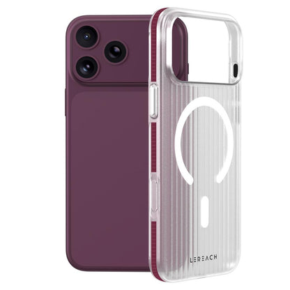 For iPhone 18 Pro LeReach TOC Icicle Series Ice Mist Double-Sided Non-Slip Magnetic Phone Case(Cherry Red)