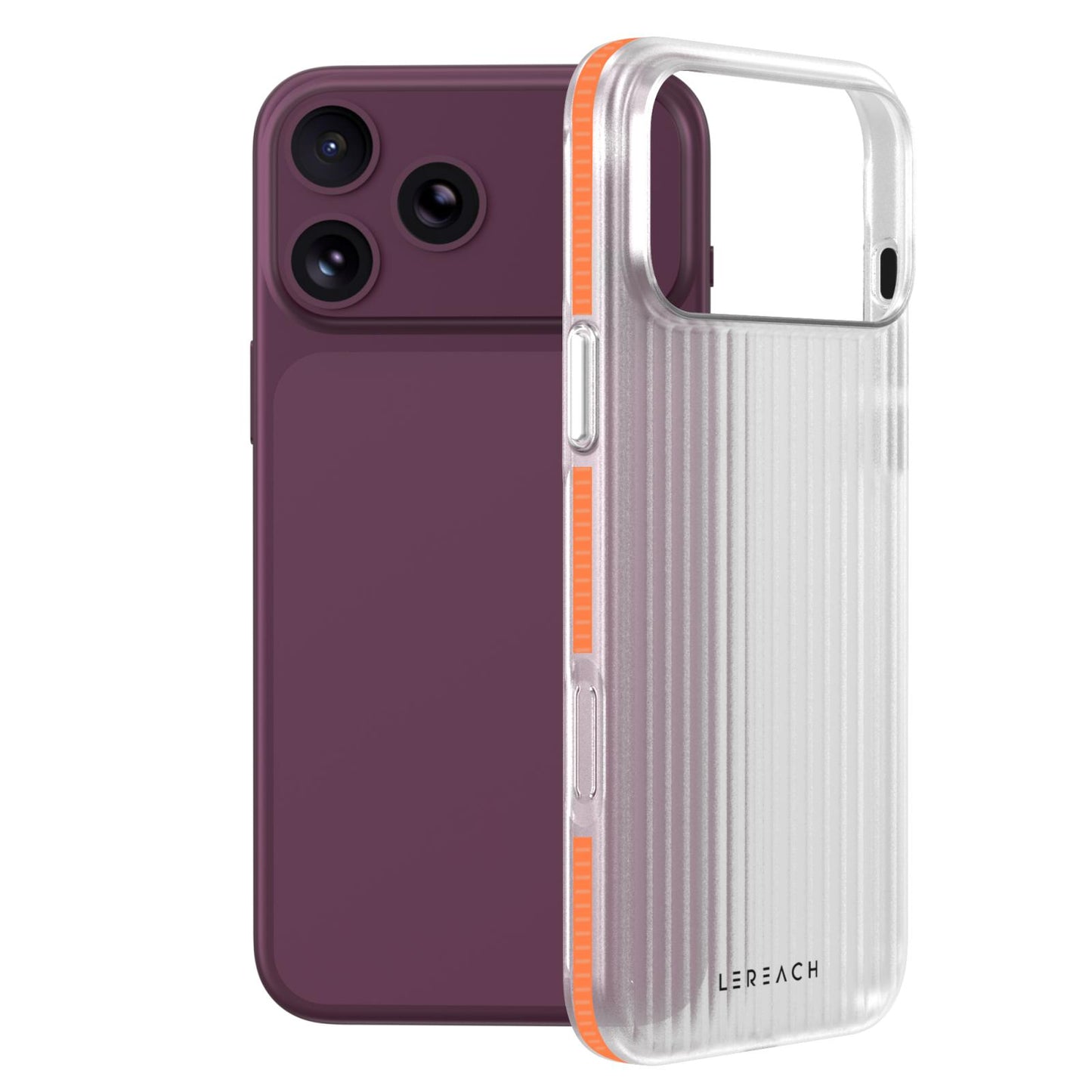 For iPhone 18 Pro Max LeReach TOC Icicle Series Ice Mist Double-Sided Non-Slip Phone Case(Orange)