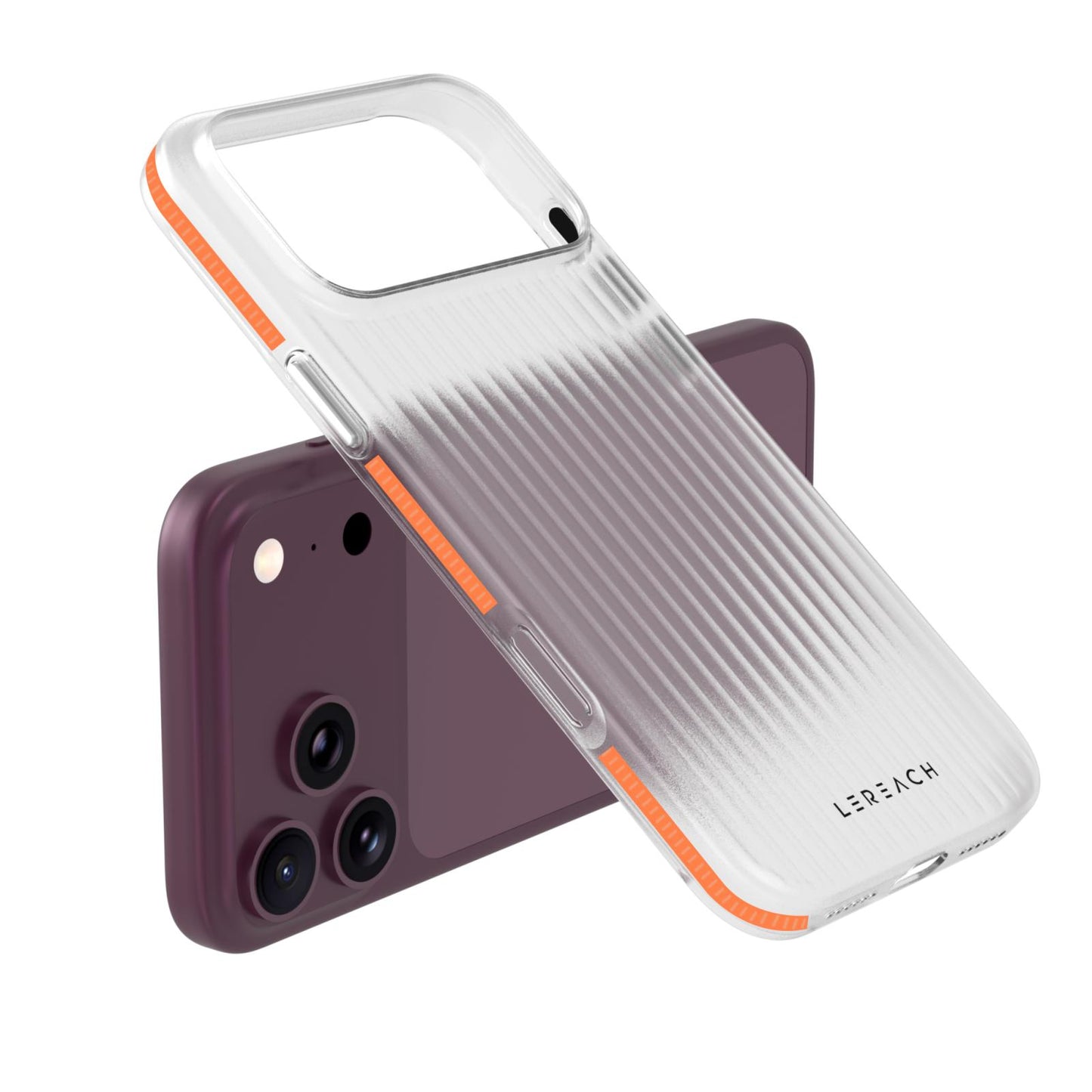 For iPhone 18 Pro Max LeReach TOC Icicle Series Ice Mist Double-Sided Non-Slip Phone Case(Orange)