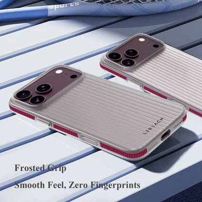 For iPhone 18 Pro LeReach TOC Icicle Series Ice Mist Double-Sided Non-Slip Phone Case(Cherry Red)