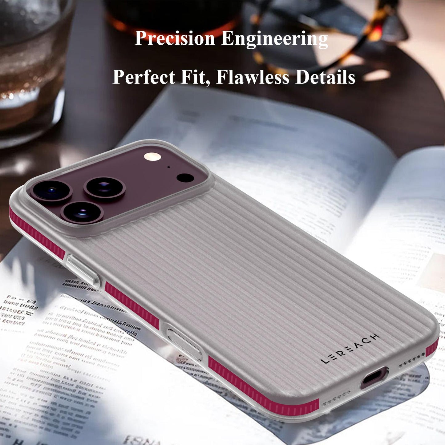 For iPhone 18 Pro Max LeReach TOC Icicle Series Ice Mist Double-Sided Non-Slip Phone Case(Black)