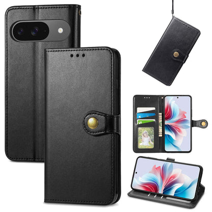 For Google Pixel 11 Pro XL Retro Solid Color Buckle Leather Phone Case(Black)