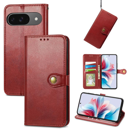 For Google Pixel 11 Pro XL Retro Solid Color Buckle Leather Phone Case(Red)