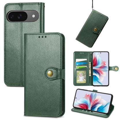 For Google Pixel 11 Pro XL Retro Solid Color Buckle Leather Phone Case(Green)