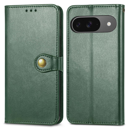 For Google Pixel 11 Pro XL Retro Solid Color Buckle Leather Phone Case(Green)