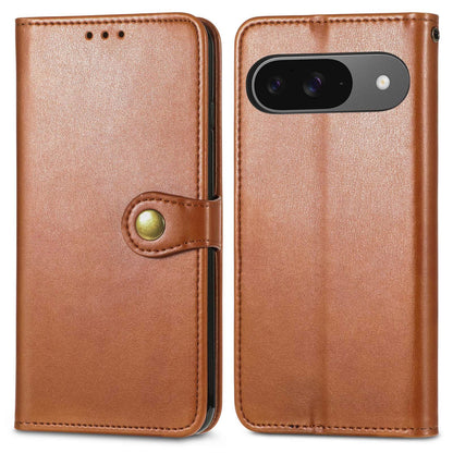 For Google Pixel 11 Pro XL Retro Solid Color Buckle Leather Phone Case(Brow)