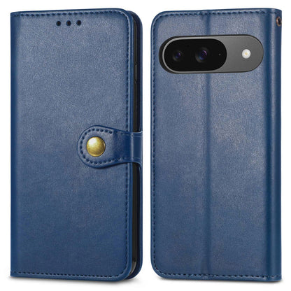 For Google Pixel 11 Pro XL Retro Solid Color Buckle Leather Phone Case(Blue)