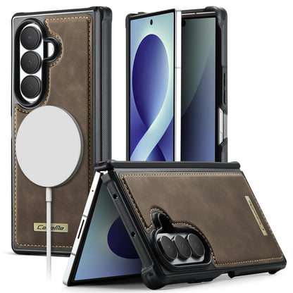 For Galaxy Z Fold8 Ultra 5G CaseMe C69 Series Magnetic Vegan Leather Back Phone Case - Coffee - SYA003453902B