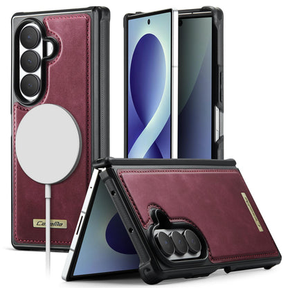 For Galaxy Z Fold8 Ultra 5G CaseMe C69 Series Magnetic Vegan Leather Back Phone Case - Red - SYA003453902C