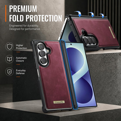 For Galaxy Z Fold8 Ultra 5G CaseMe C69 Series Magnetic Vegan Leather Back Phone Case - Red - SYA003453902C