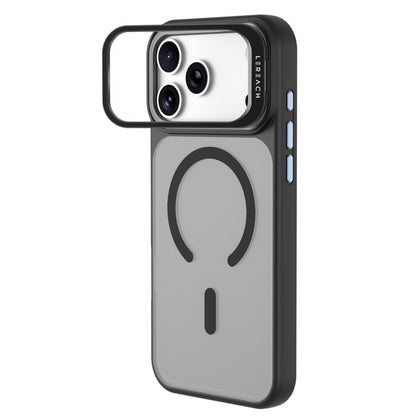 For iPhone 18 Pro Max LeReach Le-Luster Series Metal Lens Kickstand Magnetic Phone Case - Black - SYA003464402A