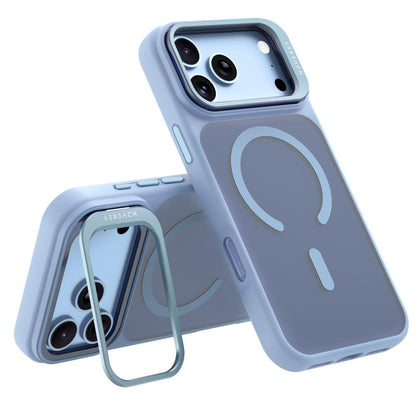 For iPhone 18 Pro Max LeReach Le-Luster Series Metal Lens Kickstand Magnetic Phone Case - Sky Blue - SYA003464402D