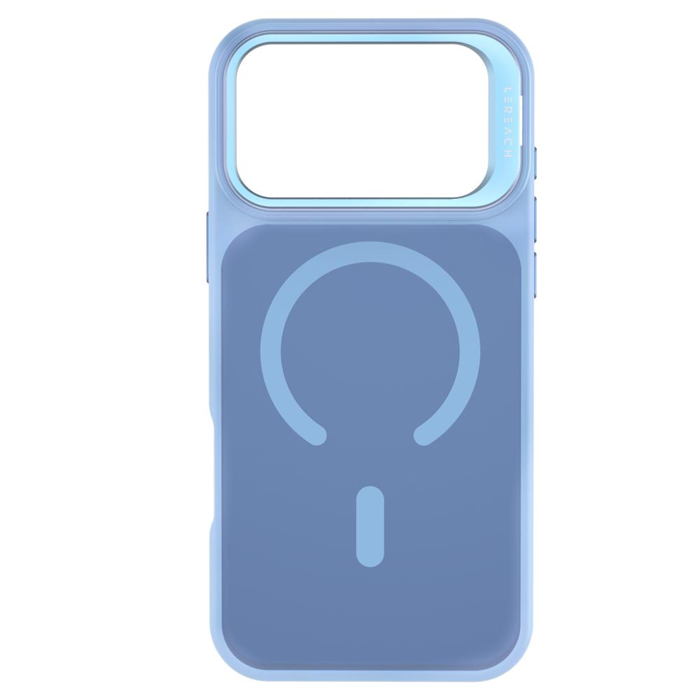 For iPhone 18 Pro Max LeReach Le-Luster Series Metal Lens Kickstand Magnetic Phone Case - Sky Blue - SYA003464402D