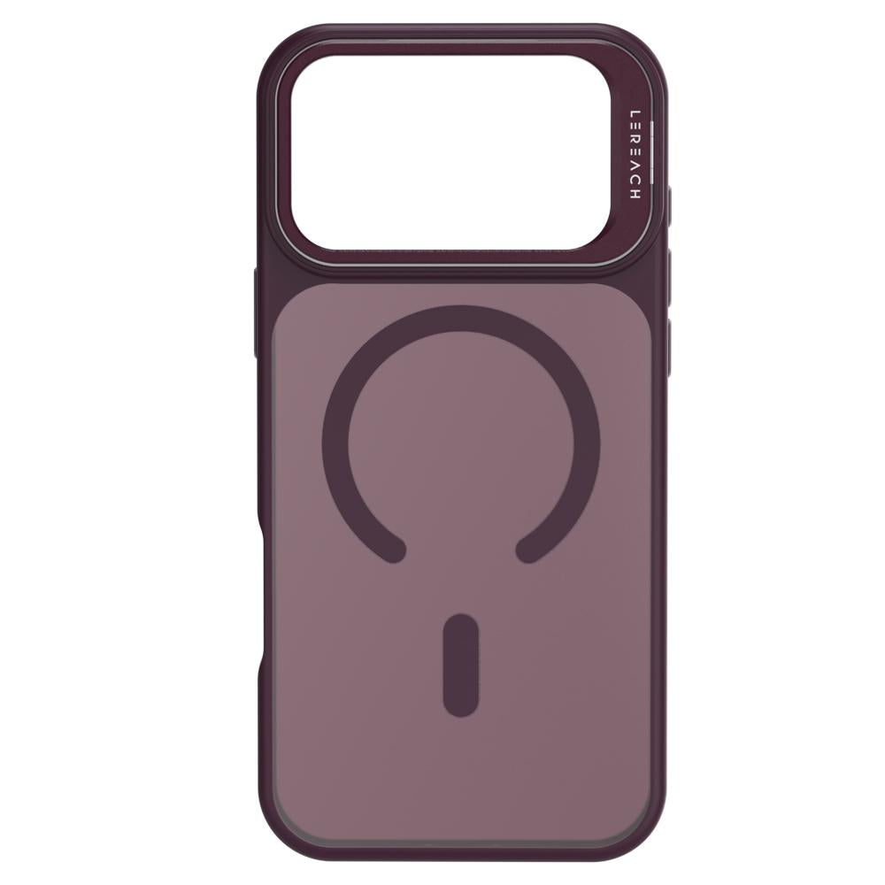 For iPhone 18 Pro Max LeReach Le-Luster Series Metal Lens Kickstand Magnetic Phone Case - Cherry Red - SYA003464402E
