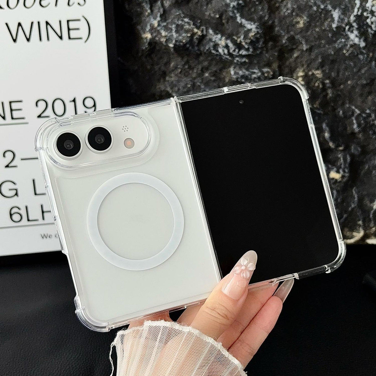 For iPhone Duo Clear Magnetic Shockproof Phone Case - Transparent - SYA003469001A