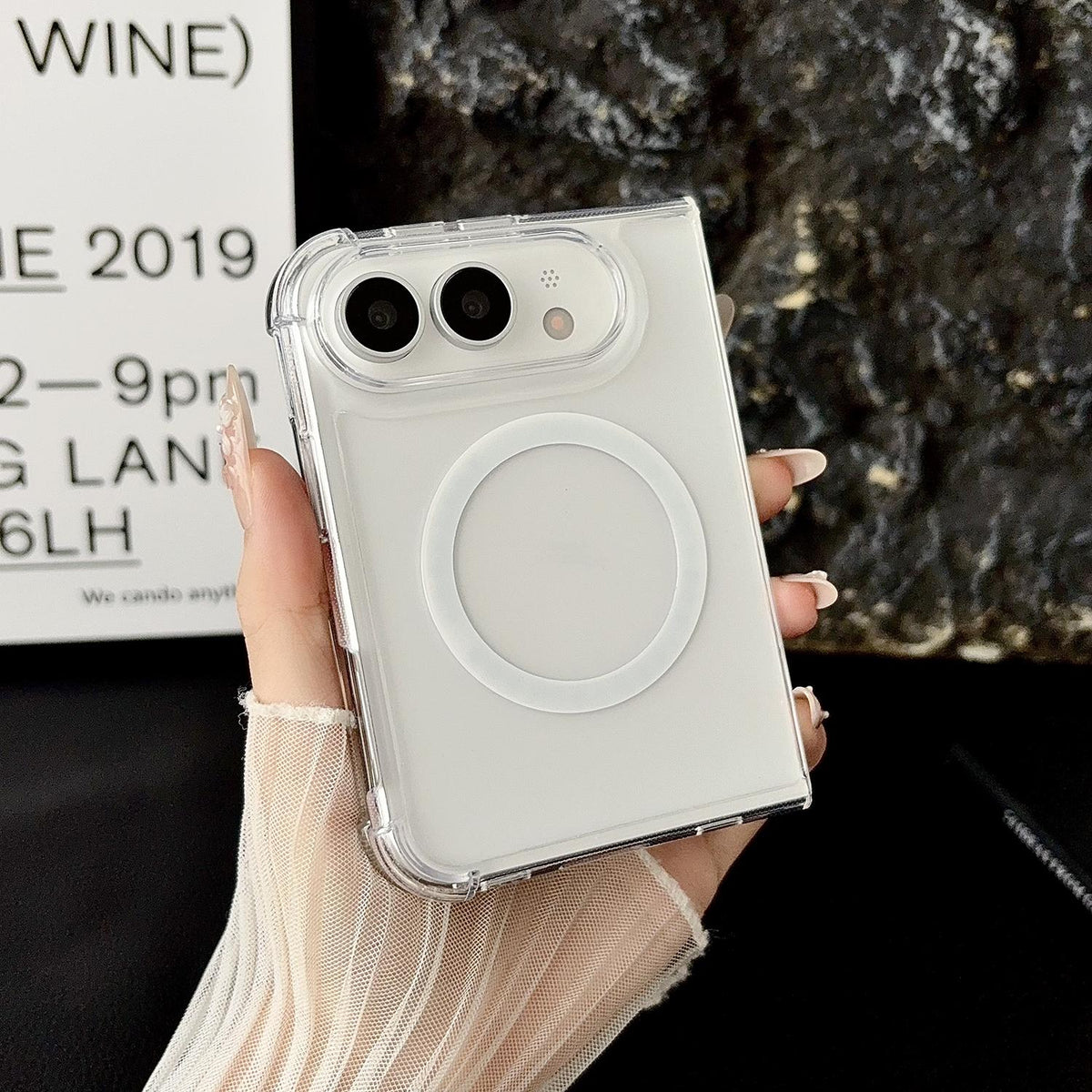 For iPhone Duo Clear Magnetic Shockproof Phone Case - Transparent - SYA003469001A