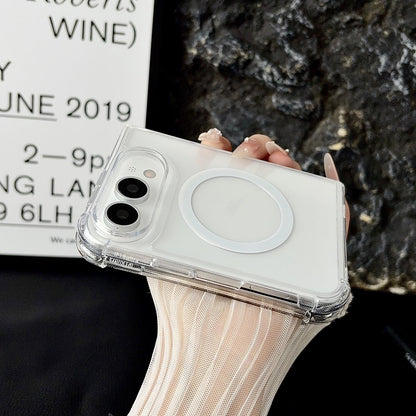 For iPhone Duo Clear Magnetic Shockproof Phone Case - Transparent - SYA003469001A