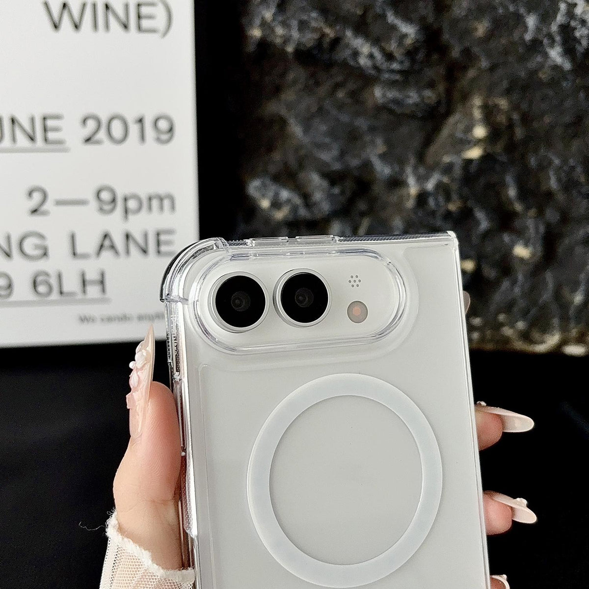 For iPhone Duo Clear Magnetic Shockproof Phone Case - Transparent - SYA003469001A