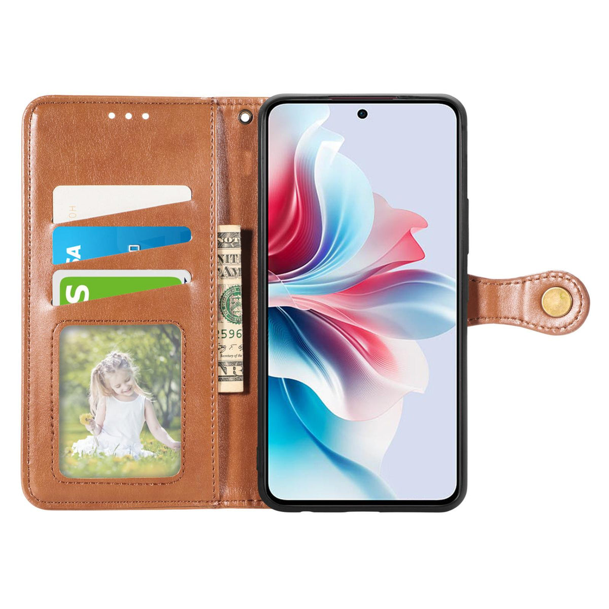 For OnePlus Ace 6 Ultra Retro Solid Color Buckle Leather Phone Case - Brown - SYA003473701D