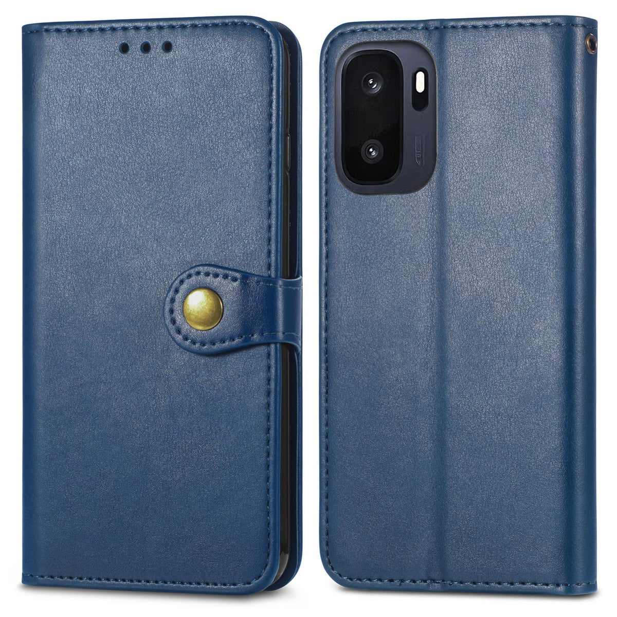 For OnePlus Ace 6 Ultra Retro Solid Color Buckle Leather Phone Case - Blue - SYA003473701E