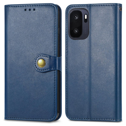 For OnePlus Ace 6 Ultra Retro Solid Color Buckle Leather Phone Case - Blue - SYA003473701E