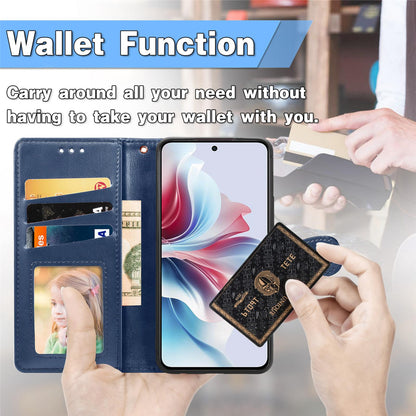 For OnePlus Ace 6 Ultra Retro Solid Color Buckle Leather Phone Case - Blue - SYA003473701E