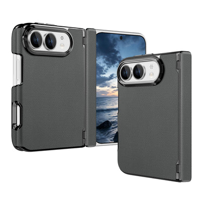 For iPhone Duo Fine-grained Vegan Leather Dual-Hinge Magnetic Phone Case - gray - SYA003473901C
