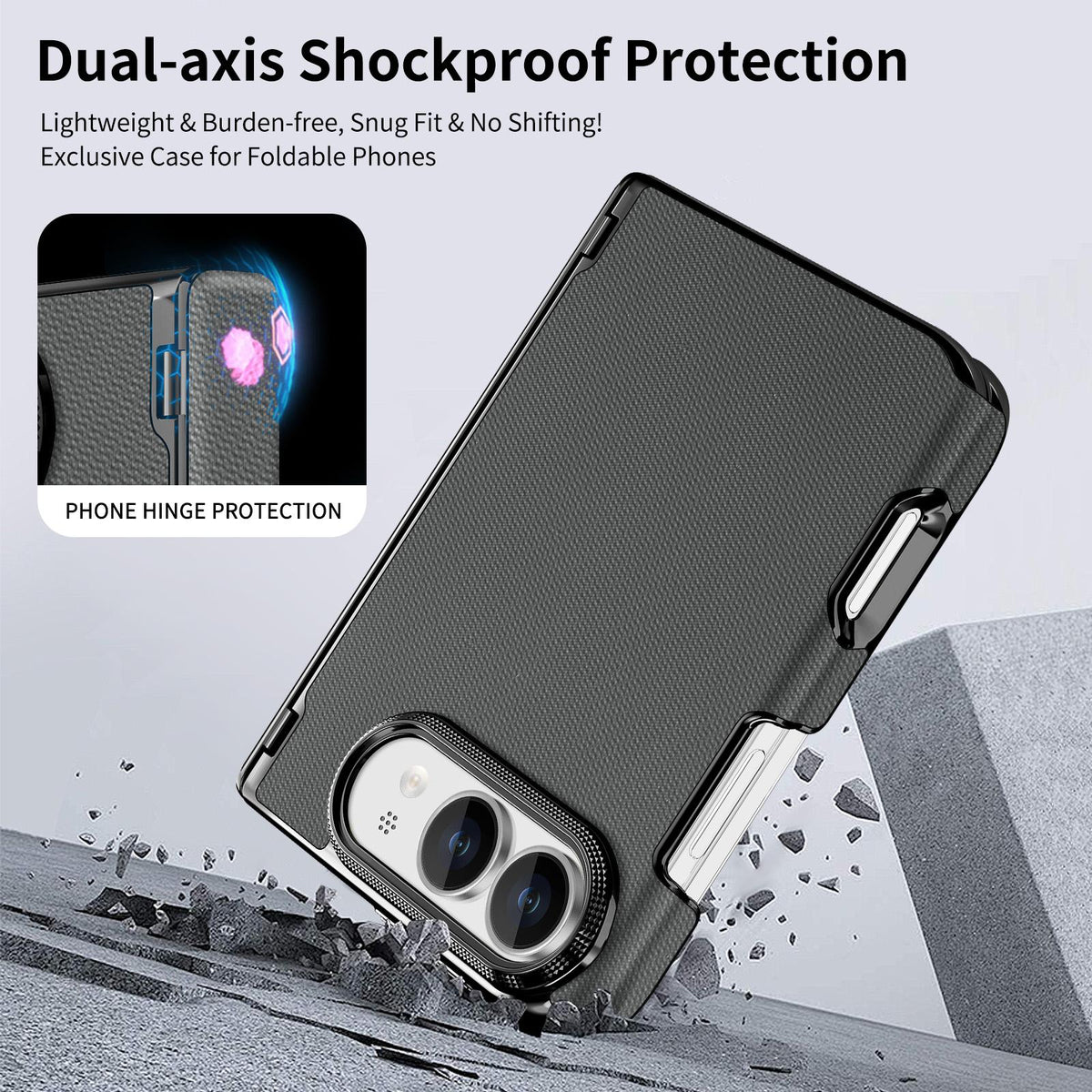 For iPhone Duo Fine-grained Vegan Leather Dual-Hinge Magnetic Phone Case - gray - SYA003473901C