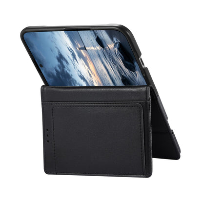 For  iPhone Duo Flowers Leaves Zipper Wallet Leather Phone Case with Strap - Black - SYA003480301A