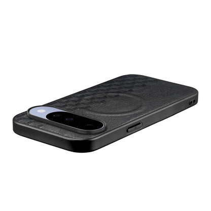 For Google Pixel 11 3D Cubic Grid Pressed Magnetic PU Back Cover Phone Case - Black - SYA003483403B