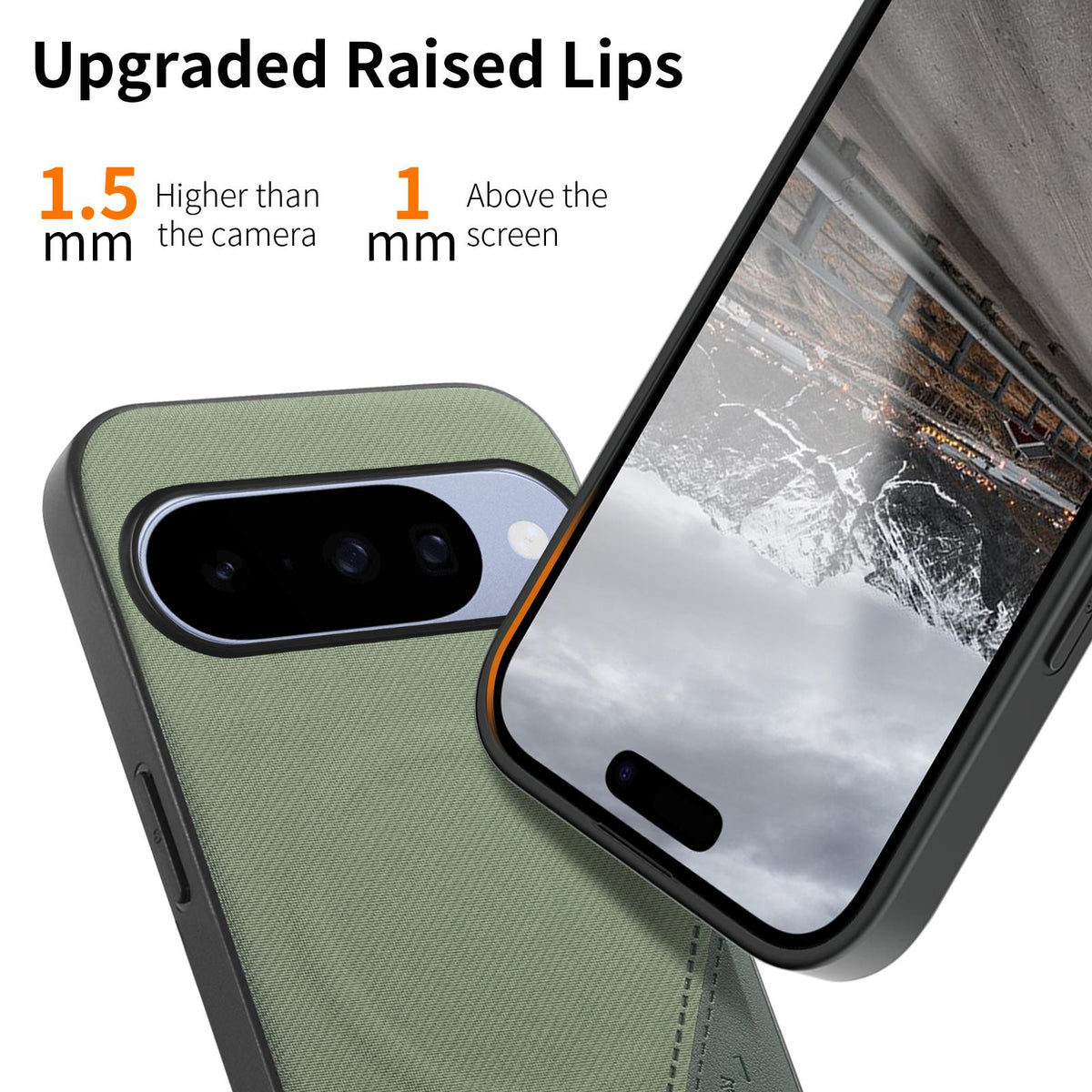 For Google Pixel 10 Pro XL Splicing Fabric Magnetic PU Back Cover Phone Case - Green - SYA003483602E