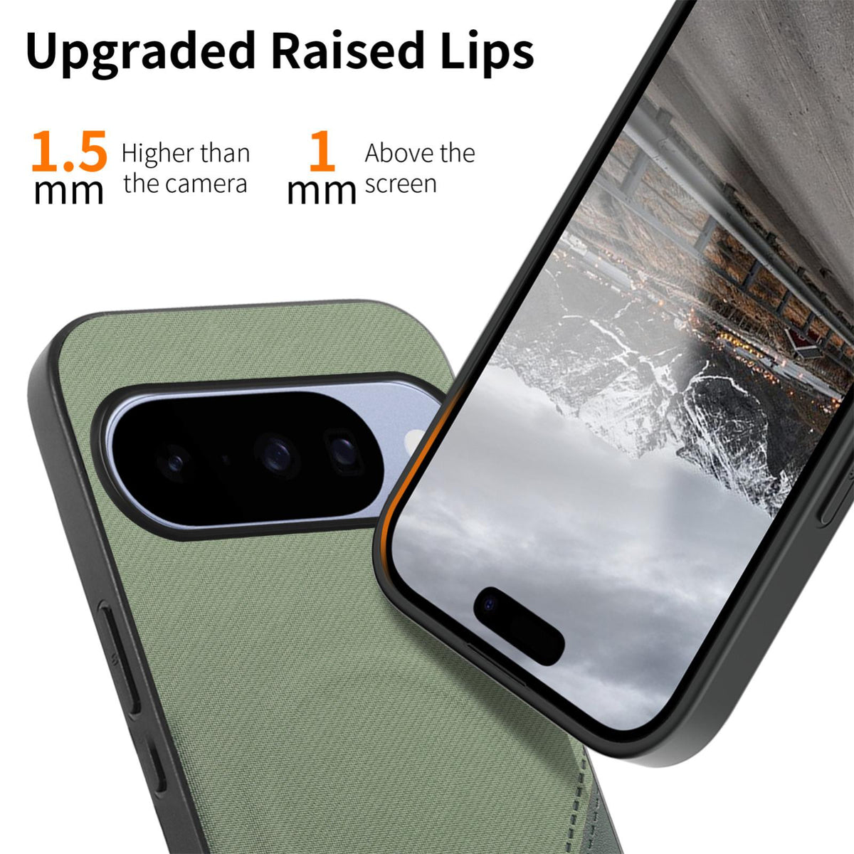For Google Pixel 11 Splicing Fabric Magnetic PU Back Cover Phone Case - Green - SYA003483603E