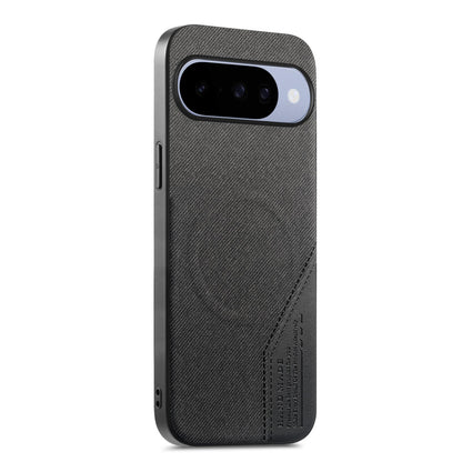 For Google Pixel 11 Pro Splicing Fabric Magnetic PU Back Cover Phone Case - Black - SYA003483604A