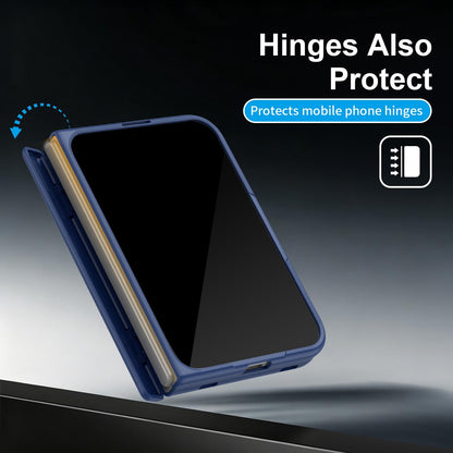 For iPhone Duo Bazher Shell Film Integrated Holder Shockproof Phone Case - Navy Blue - SYA003484101A